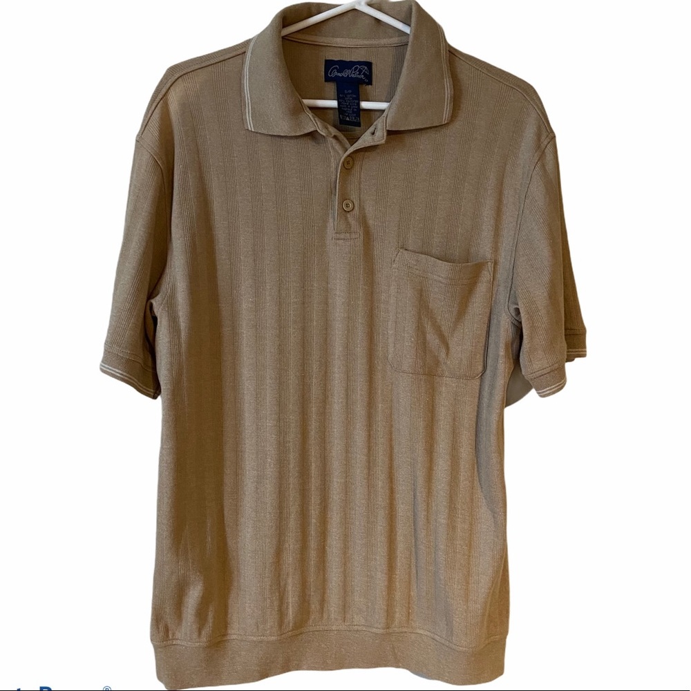 Arnold Palmer Tan Golf Polo Shirt, size Small